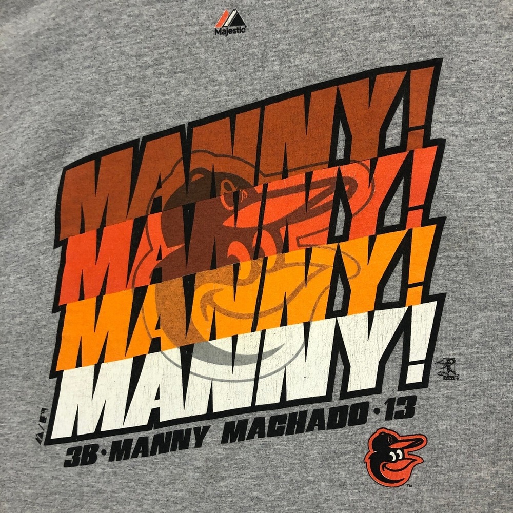 Majestic Manny Machado Orioles MLB Baseball Graphic T-Shirt Men's Size XL